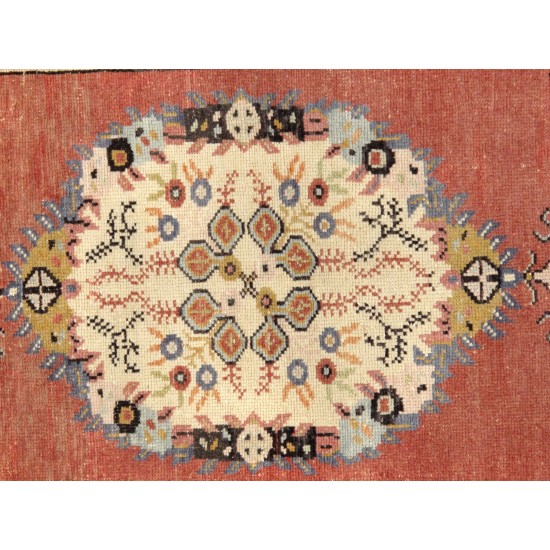 Pasargad Home Vintage Anatolian Collection Coral Wool Area Rug- 3' 0" X 5' 9"