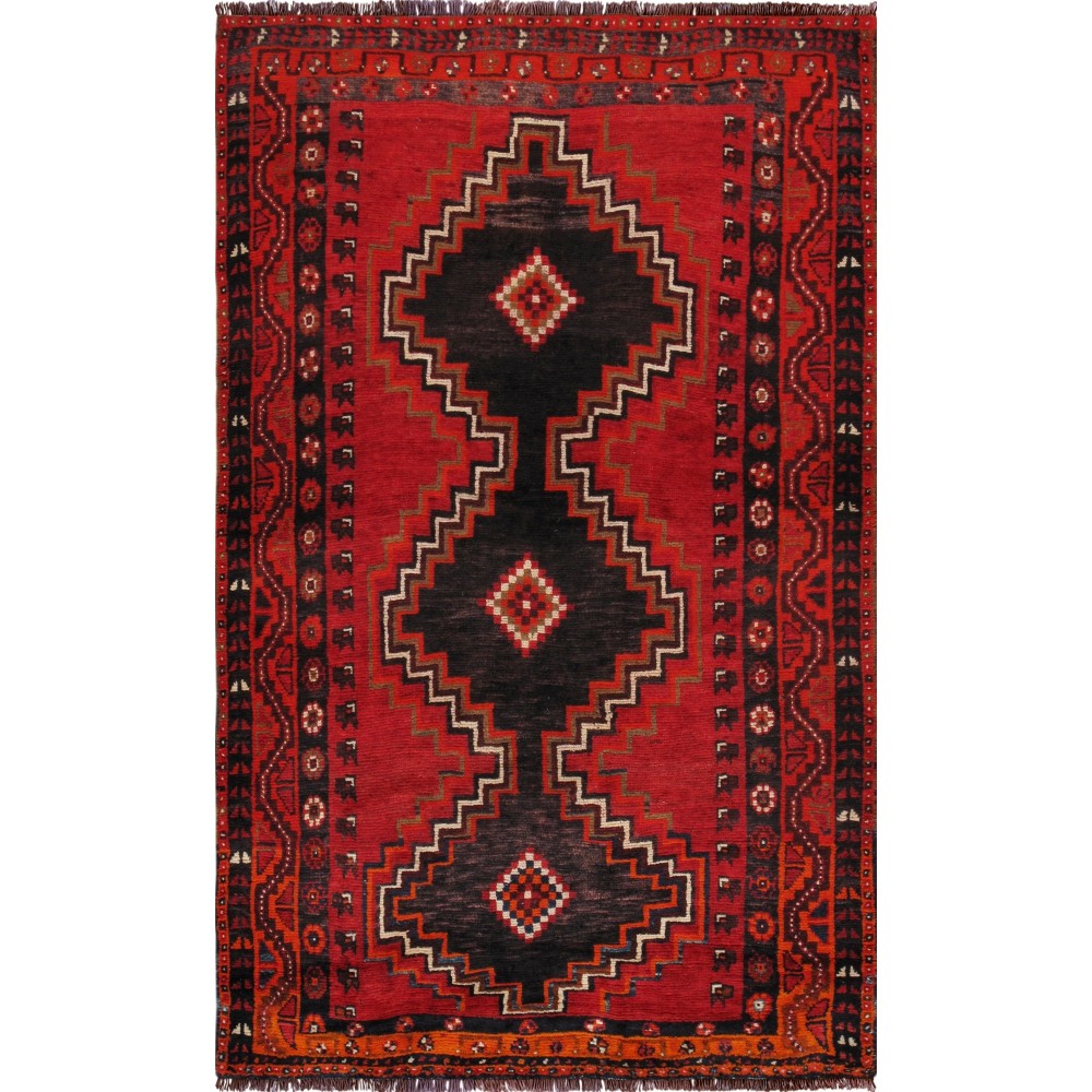 Pasargad Home Vintage Shiraz Collection Red Lamb's Wool Area Rug- 4' 2" X 7' 2" Pasargad Home Vintage Shiraz Collection Red Lamb's Wool Area Rug- 4' 2" X 7' 2"