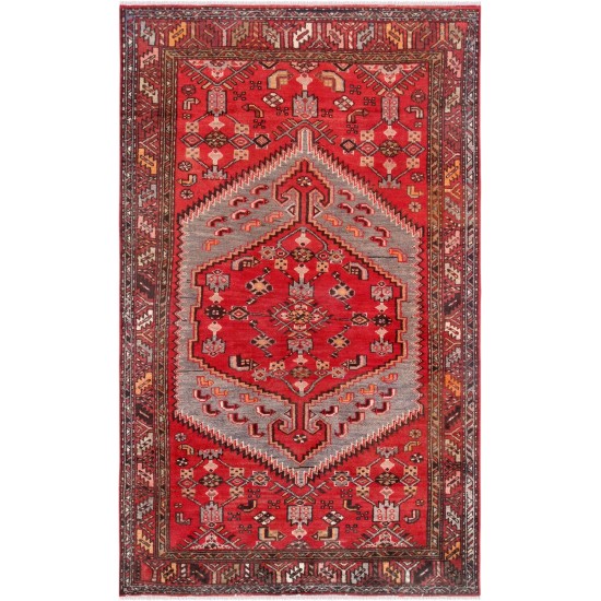 Pasargad Home Vintage Collection Lamb's Wool Area Rug- 4' 3" X 7' 2"