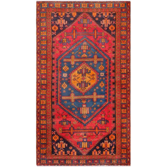 Pasargad Home Vintage Collection Lamb's Wool Area Rug- 4' 1" X 7' 3"