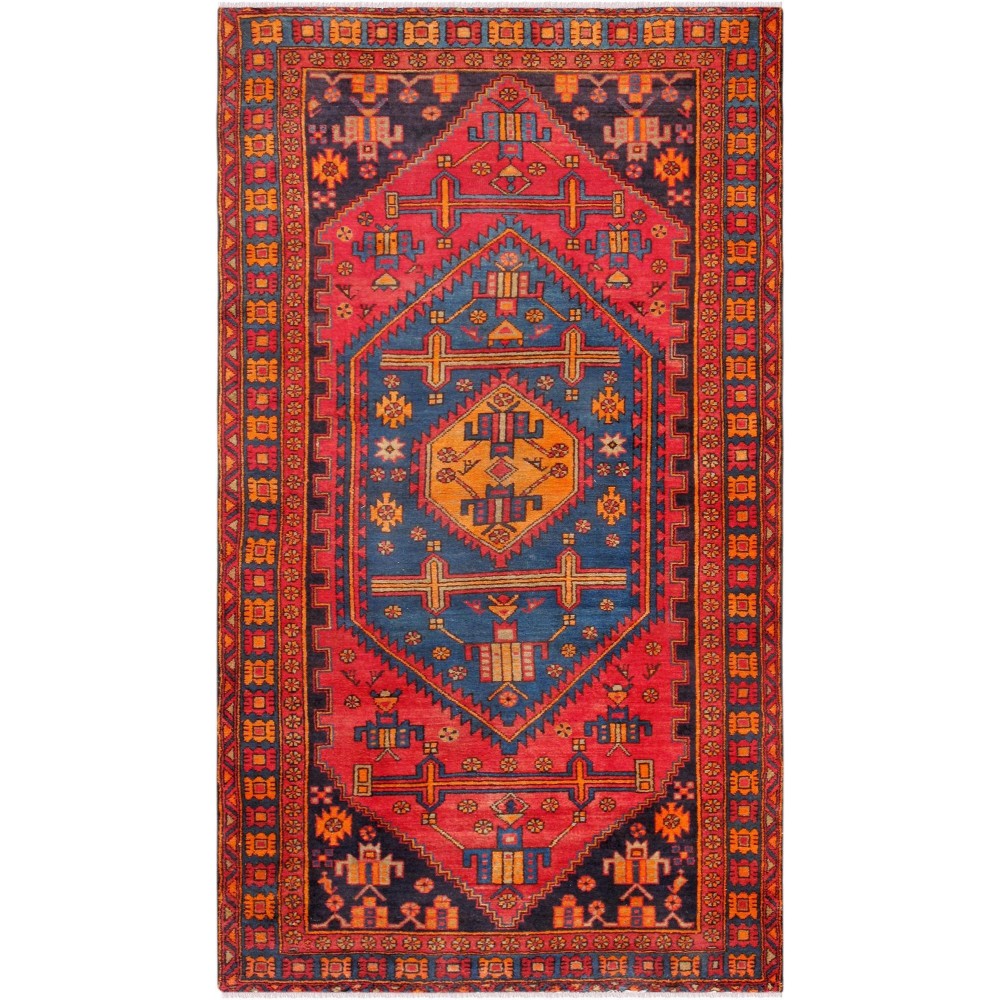 Pasargad Home Vintage Collection Lamb's Wool Area Rug- 4' 1" X 7' 3"