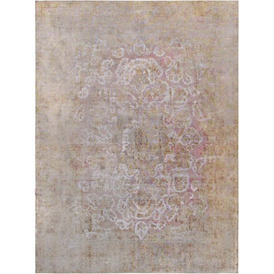 Pasargad Home Vintage Overdye Pink Lamb's Wool Area Rug- 9' 5" X 13' 1"