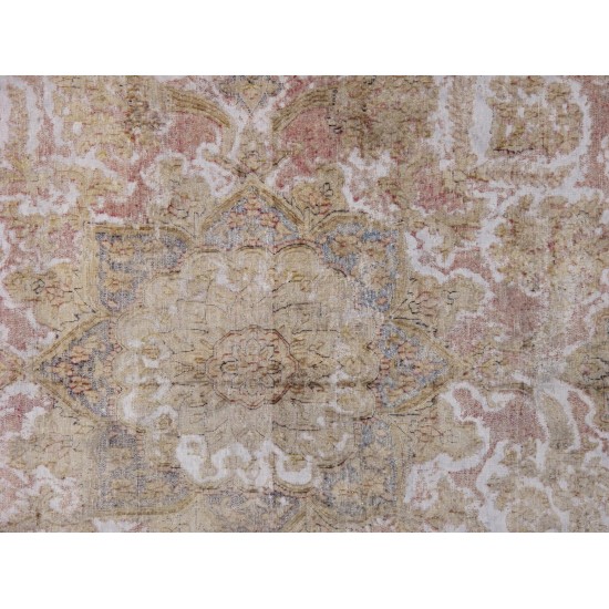 Pasargad Home Vintage Overdye Pink Lamb's Wool Area Rug- 9' 5" X 13' 1"