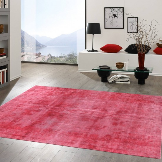 Pasargad Home Vintage Overdye Red Lamb's Wool Area Rug- 7' 7" X 11' 8"