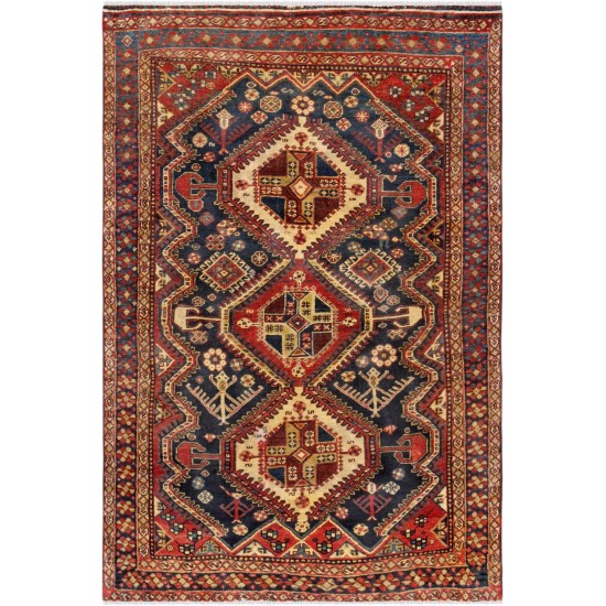 Pasargad Home Vintage Collection Lamb's Wool Area Rug- 4' 1" X 6' 4"