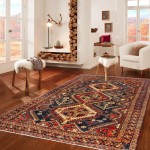 Pasargad Home Vintage Collection Lamb's Wool Area Rug- 4' 1" X 6' 4"