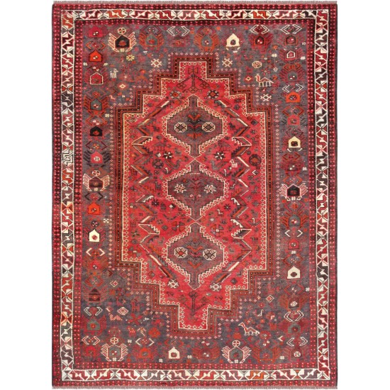 Pasargad Home Vintage Collection Lamb's Wool Area Rug- 5' 3" X 7' 4"