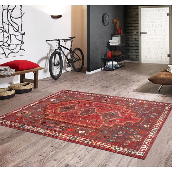 Pasargad Home Vintage Collection Lamb's Wool Area Rug- 5' 3" X 7' 4"