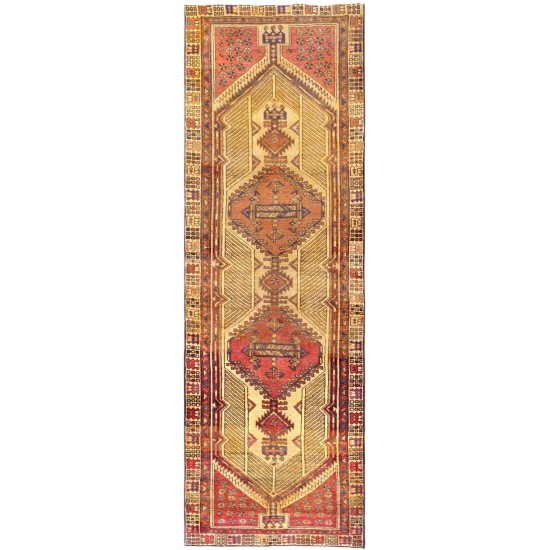 Pasargad Home Vintage Collection Lamb's Wool Runner- 3' 3" X 9'11"