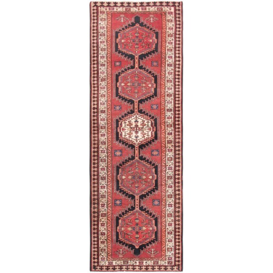 Pasargad Home Vintage Collection Lamb's Wool Area Rug- 3' 6" X 10'10"