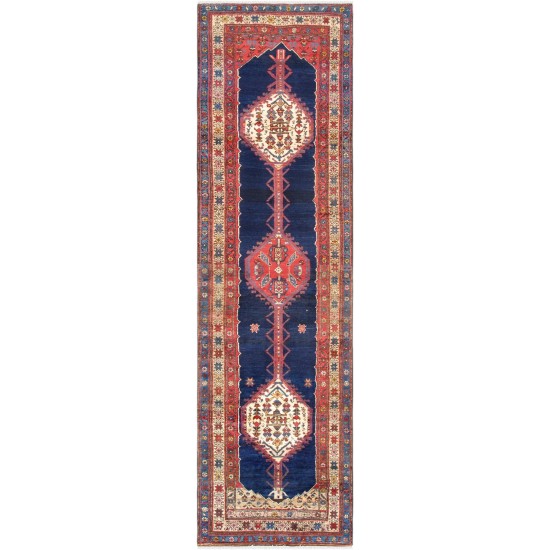 Pasargad Home Vintage Collection Lamb's Wool Runner- 3' 1" X 11' 5"