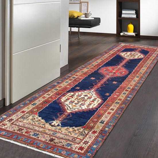 Pasargad Home Vintage Collection Lamb's Wool Runner- 3' 1" X 11' 5"