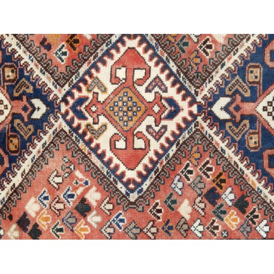 Pasargad Home Vintage Hamadan Salmon Lamb's Wool Area Rug- 3' 5" X 9' 9"