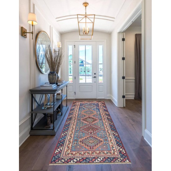 Pasargad Home Vintage Collection Lamb's Wool Runner- 3'11" X 10' 1"