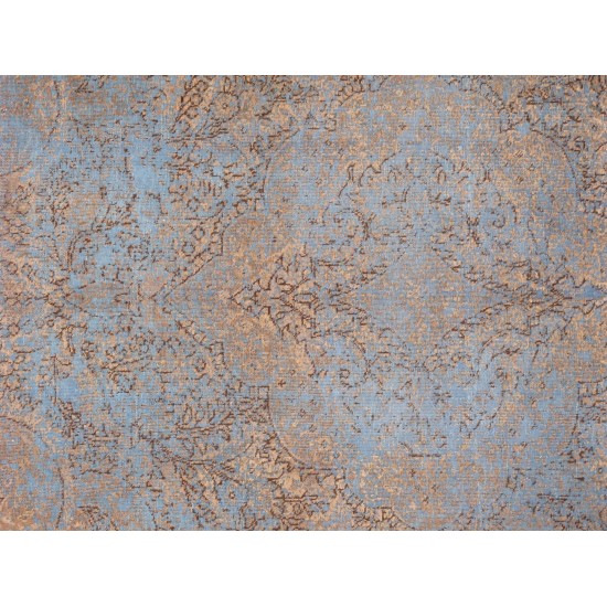 Pasargad Home Vintage Overdye Collection Blue Wool Area Rug- 9' 2" X 12' 6"