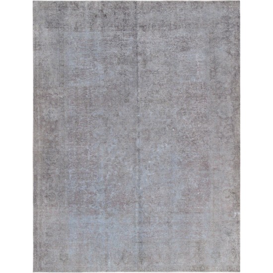 Pasargad Home Vintage Overdye Collection Grey Wool Area Rug- 8' 2" X 10' 7"