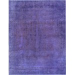 Pasargad Home Vintage Overdye Collection Purple Wool Area Rug- 8' 0" X 10' 6"