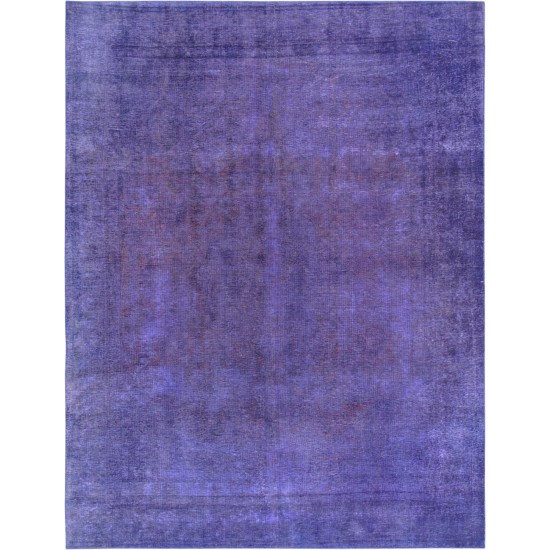 Pasargad Home Vintage Overdye Collection Purple Wool Area Rug- 8' 0" X 10' 6"