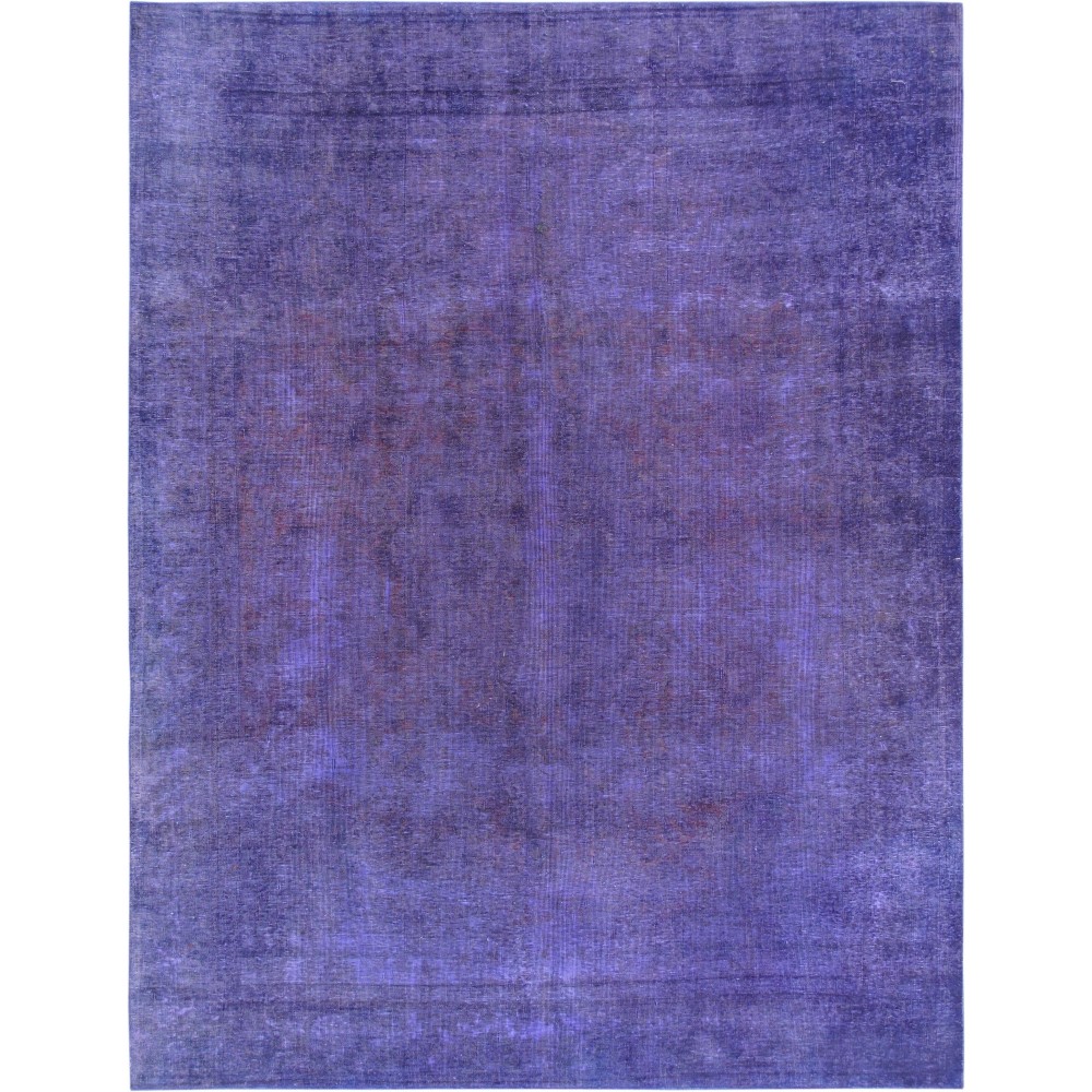 Pasargad Home Vintage Overdye Collection Purple Wool Area Rug- 8' 0" X 10' 6"