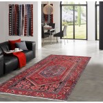 Pasargad Home Vintage Hamadan Collection Rust Wool Area Rug- 4' 4" X 6'10"