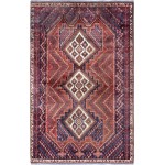 Pasargad Home Vintage Hamadan Collection Rust Wool Area Rug- 4' 3" X 7' 1"