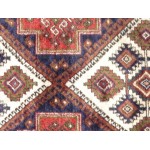 Pasargad Home Vintage Hamadan Collection Rust Wool Area Rug- 4' 3" X 7' 1"