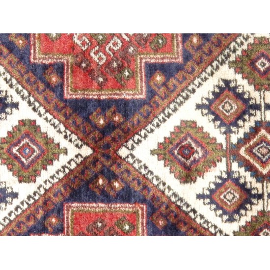 Pasargad Home Vintage Hamadan Collection Rust Wool Area Rug- 4' 3" X 7' 1"