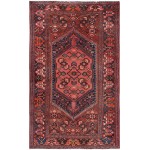 Pasargad Home Vintage Hamadan Collection Rust Wool Area Rug- 4' 4" X 6'11"