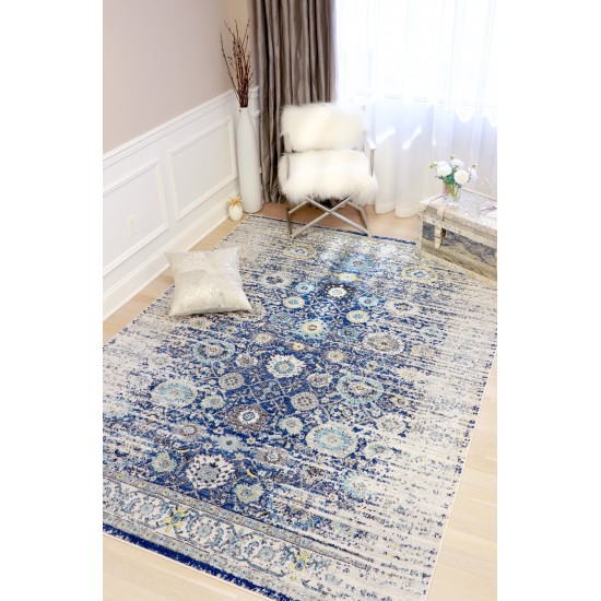 Area Rug Chelsea Power-Loomed Polyesterpropyle Navy 4' 0" X 6' 0"