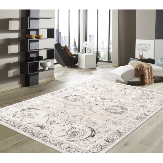 Area Rug Fantasia Power-Loomed Polyesterpropyle Ivory 5' 0" X 7' 0"