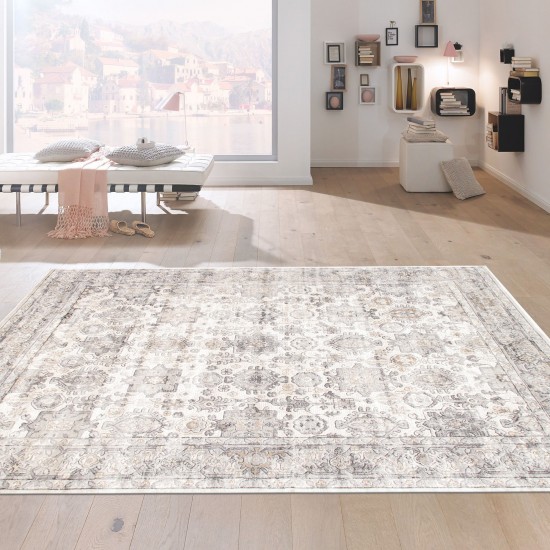 Area Rug Majestic Power-Loomed Polyesterpropyle Ivory 5' 0" X 7' 0"