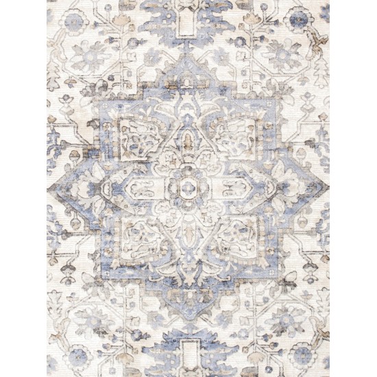 Pasargad Home Area Rug Eris Power-Loomed Polyesterpropyle Ivory 4' 0" X 6' 0"