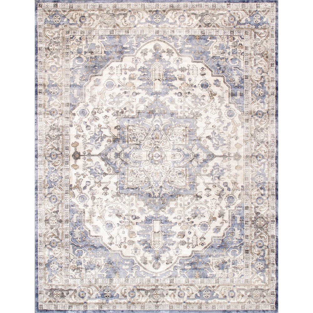 Pasargad Home Area Rug Eris Power-Loomed Polyesterpropyle Ivory 5' 0" X 7' 0"