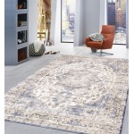 Pasargad Home Area Rug Eris Power-Loomed Polyesterpropyle Ivory 5' 0" X 7' 0"