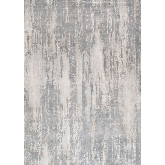 Pasargad Home Area Rug Beverly Hand-Loomed Bamboo Silk Grey 6' 0" X 9' 0"