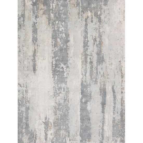 Pasargad Home Area Rug Beverly Hand-Loomed Bamboo Silk Grey 6' 0" X 9' 0"