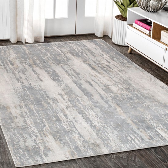 Pasargad Home Area Rug Beverly Hand-Loomed Bamboo Silk Grey 6' 0" X 9' 0"