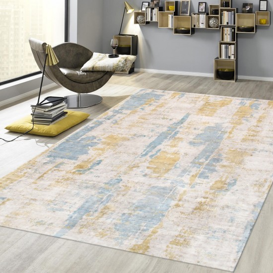 Pasargad Home Area Rug Mirage Hand-Loomed Bamboo Silk Blue 8' 9" X 11' 9"