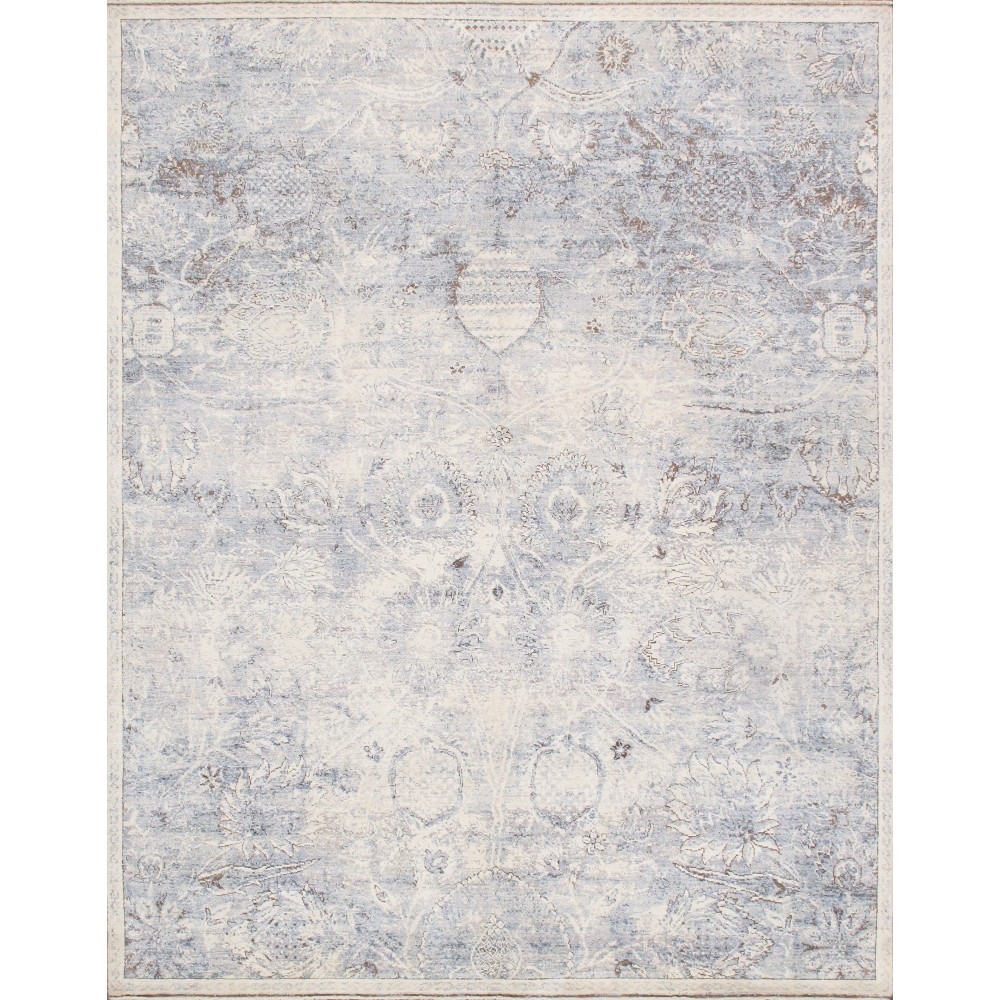 Pasargad Home Transitiona Hand-Knotted Silk & Wool Area Rug- 7'11" X 9'10" Pasargad Home Transitiona Hand-Knotted Silk & Wool Area Rug- 7'11" X 9'10"