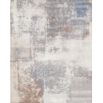 Pasargad Home Modern Collection Hand-Knotted Silk & Wool Area Rug- 7' 7" X 9' 9"