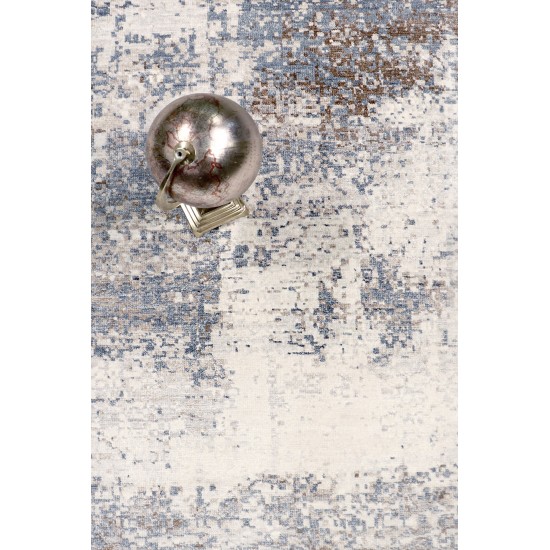 Pasargad Home Modern Collection Hand-Knotted Silk & Wool Area Rug- 7' 7" X 9' 9"