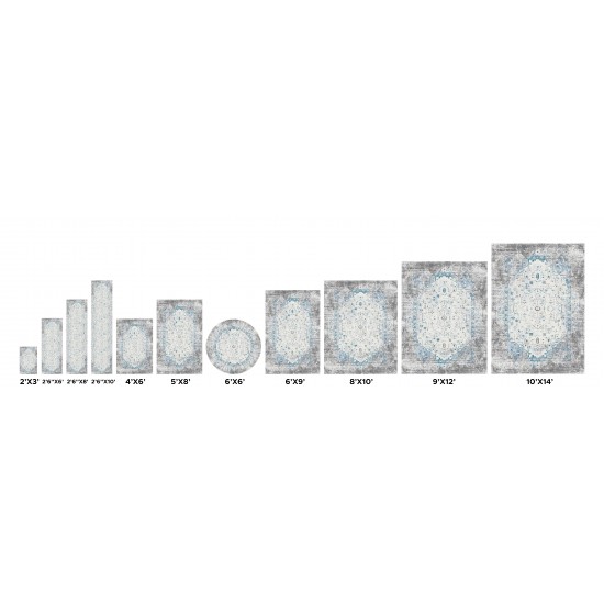 Area Rug Efes Power-Loomed Polyesterpropyle, Polyesterester Gray 4' 0" X 6' 0"