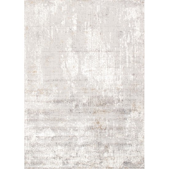 Pasargad Home Area Rug Stella Power-Loomed Polyesterester Grey 5' 3" X 7' 7"