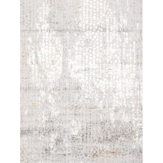 Pasargad Home Area Rug Stella Power-Loomed Polyesterester Grey 5' 3" X 7' 7"