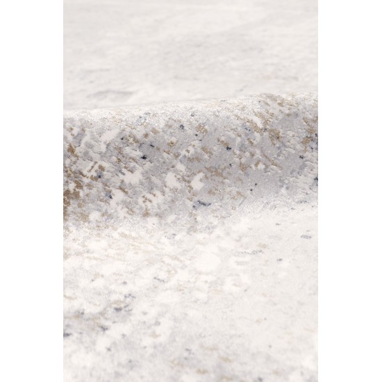 Pasargad Home Area Rug Stella Power-Loomed Polyesterester Grey 5' 3" X 7' 7"