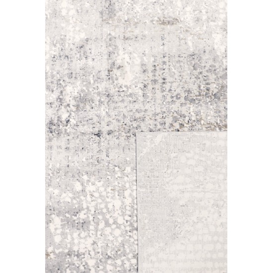 Pasargad Home Area Rug Stella Power-Loomed Polyesterester Grey 5' 3" X 7' 7"