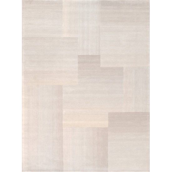 Pasargad Home Area Rug Rodeo Hand-Tufted Silk, wool Silver 5' 0" X 8' 0"