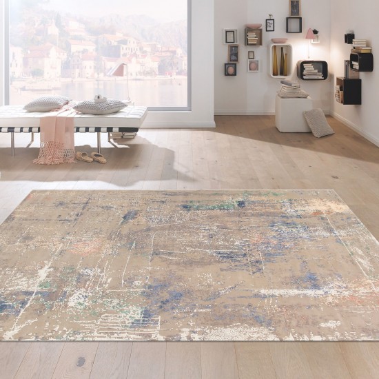 Pasargad Home Modern Hand-Knotted Abstract Silk & Wool Area Rug- 9' 3" X 12' 1"