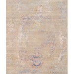 Pasargad Home Modern Hand-Knotted Abstract Silk & Wool Area Rug- 8' 4" X 10' 1"