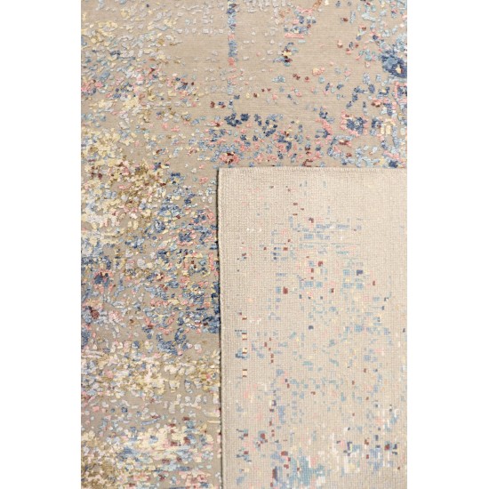 Pasargad Home Modern Hand-Knotted Abstract Silk & Wool Area Rug- 8' 4" X 10' 1"